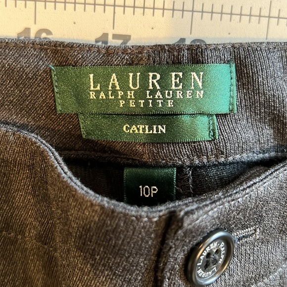 NWT Lauren Ralph Lauren charcoal gray Cotton Blend Chino Catlin Pant Sz 10petite - Picture 2 of 5